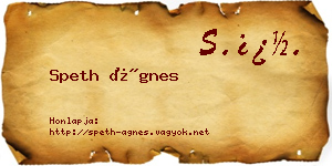 Speth Ágnes névjegykártya